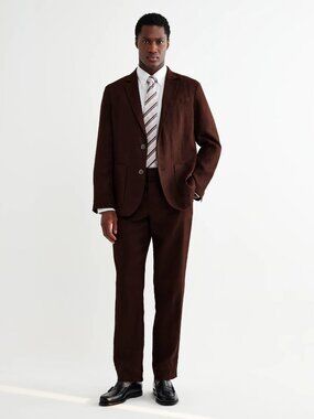 Wax London Mens Fintry Linen Blazer - Col Merlot - BNWT